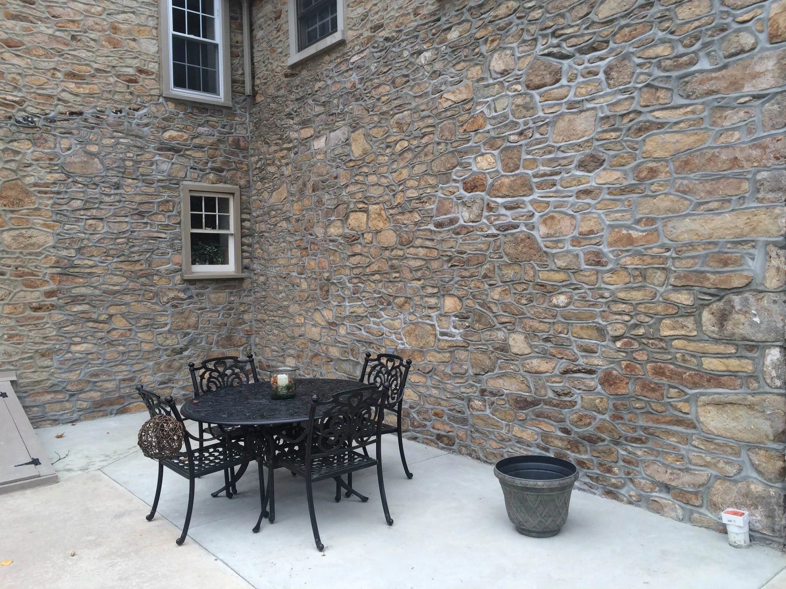 Restored stone farmhouse with a new bluestone patio